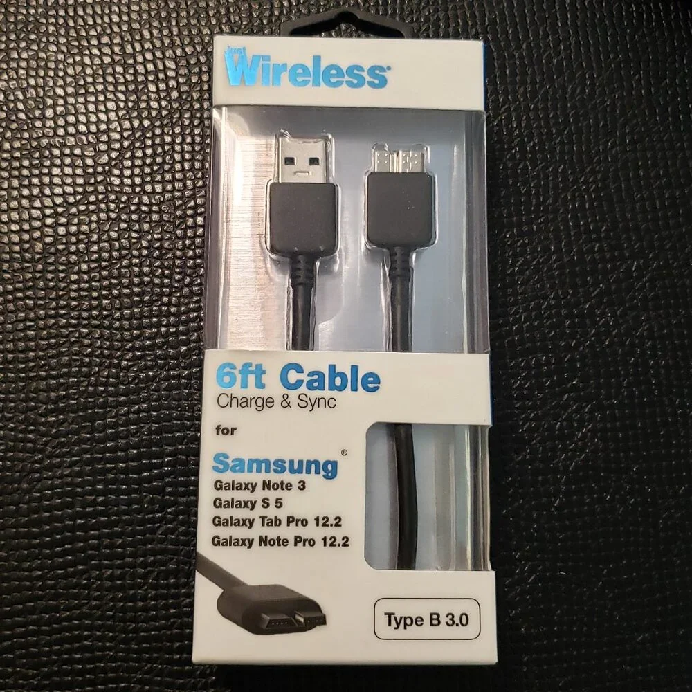 NWT Just Wireless 6 ft. Cable for Samsung Type B 3.0